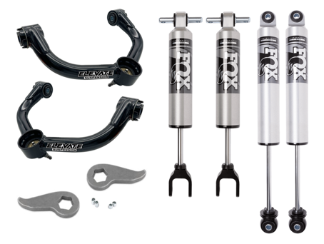 ELEVATE SUSPENSION 3" BASIC LIFT KIT WITH FOX PERFORMANCE SERIES 2.5 SMOOTH BODY IFP HTO SHOCK'S, 2020+ CHEVROLET/GMC SILVERADO/SIERRA 2500HD/3500HD 2/4WD