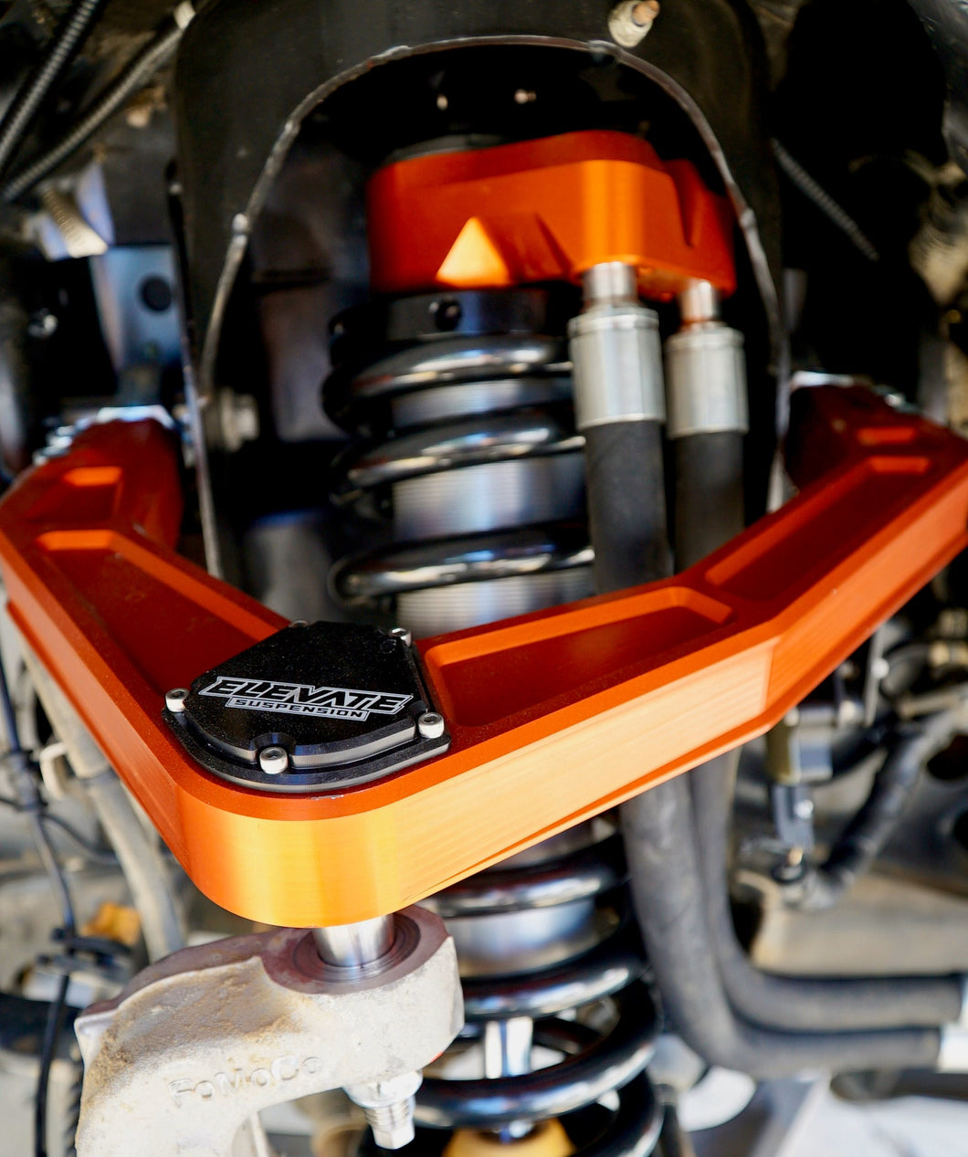 Elevate ®Fox Orange Billet Uniball UCA, 2003+ 4Runner / 2007+ FJ Cruiser / 03+ Lexus GX460 & GX470 2/4WD