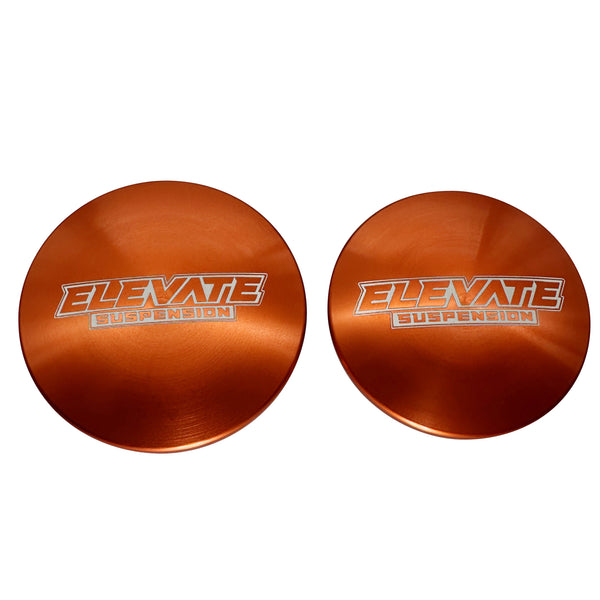 Elevate Fox Orange Billet Cap for GM1500 Chromoly Ball Joint UCA, Pair