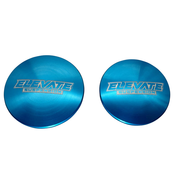 Elevate King Blue Billet Cap for GM1500 Chromoly Ball Joint UCA, Pair