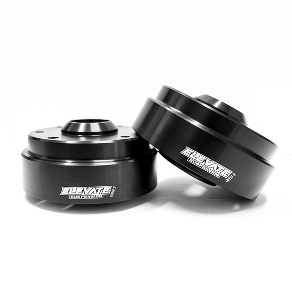 ELEVATE FRONT COILOVER BILLET TOP HAT, 1.75" LIFT, 2017-2025 FORD RAPTOR GEN2 & GEN3 4WD
